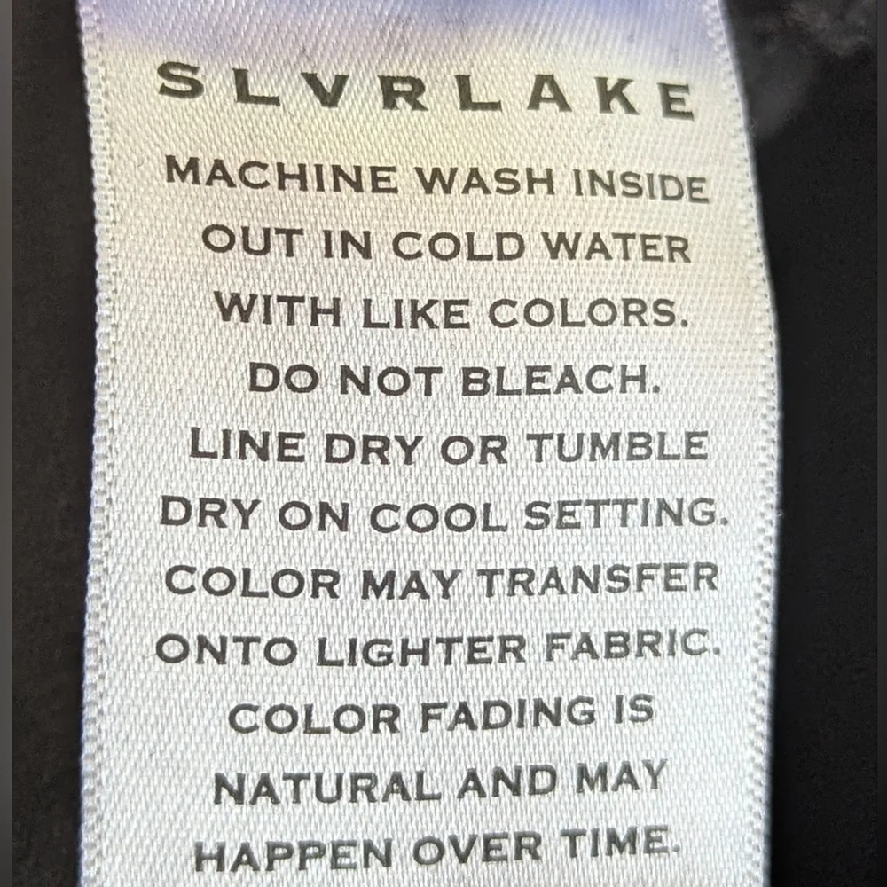 SLVRLAKE Wide Leg Raw Hem High Rise Grace Jeans Washed Black Shadow Ridge Sz 28
